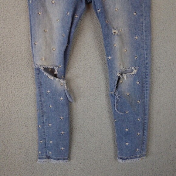 Miss Me Jeans Women's 26 Blue Mid-Rise Ankle Skinny Denim Embroidered Stars - Picture 3 of 12